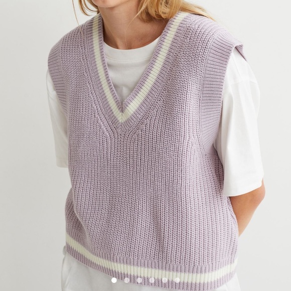 Brand New H&M Ribbed Sweater Vest Light Blue- Size M - Picture 6 of 6